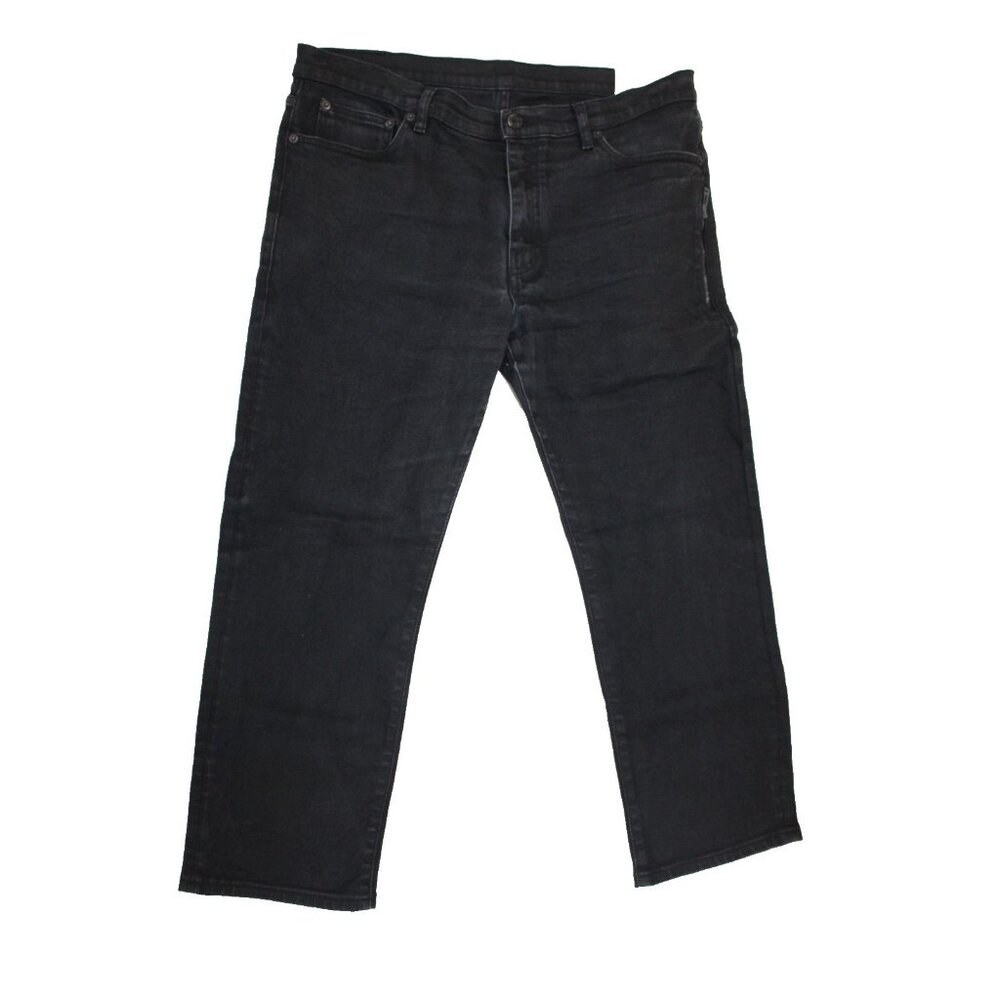 Belstaff Mens 35 x 26 Solid Black Moto Jeans Mid Rise Straight Leg Zipper Pocket